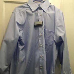 A light blue large button down shirt